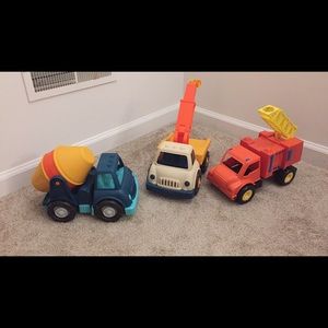 3 Battat toy trucks